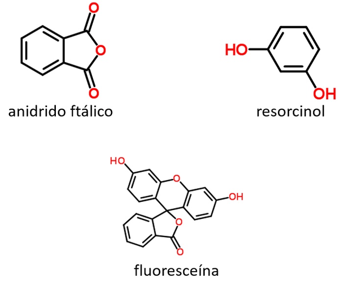 anidrido ftálico resorcinol e fluoresceína