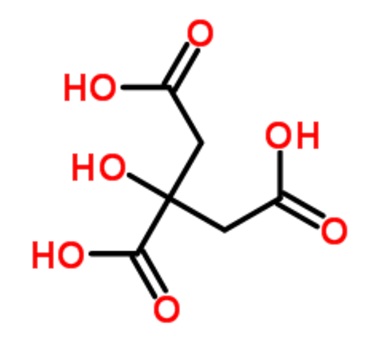 estrutura química do ácido cítrico