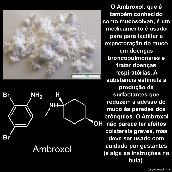 amostra estrutura e informações sobre o ambroxol